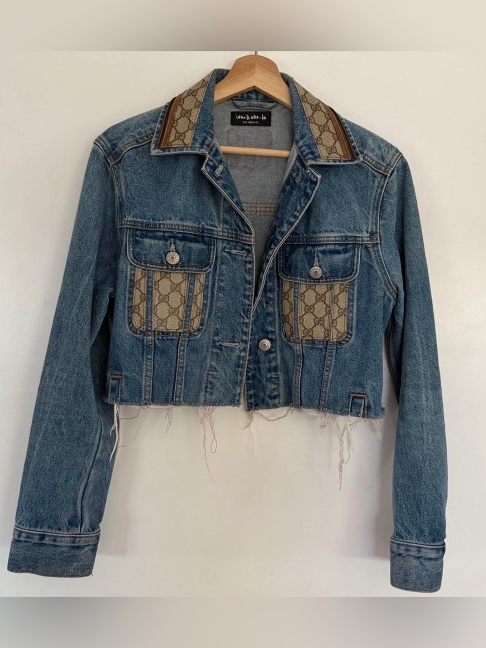 Gucci reworked cropped denim jacket
